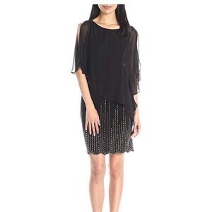 Xscape Navy Blue Sheath Dress